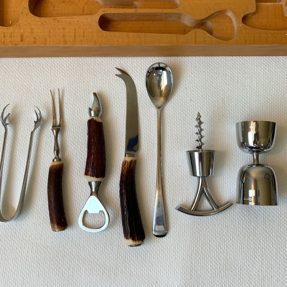 Sheffield Stag Horn Stainless Bartender Set - 7 Piece - George Butler & Co ART - Picture 7 of 14